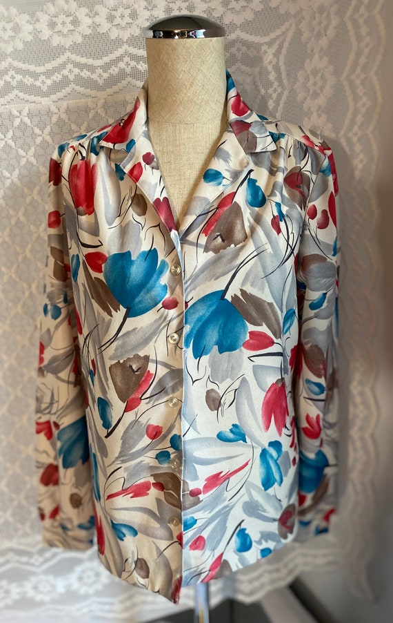 80's Floral Blouse, Graff Californiawear - image 3