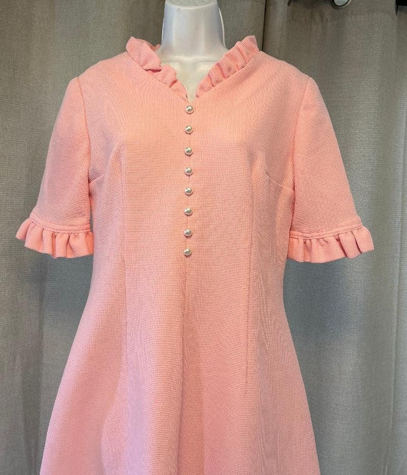 Vtg Pretty In Pink Dress, Homemade Sz Small - image 2