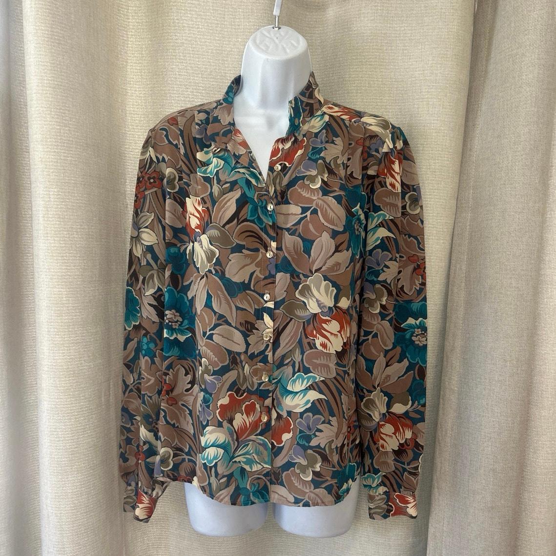 Sheer Floral Blouse - Etsy