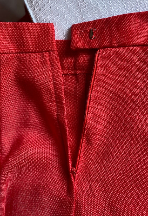 Vtg Vibrant Orangie/Red Pleated Villanger Skirt, … - image 9