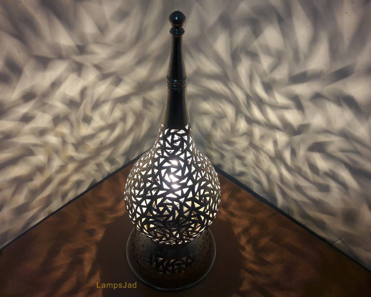 Chic Moroccan bedside lampshade Lamp Marrakesh silver Etsy