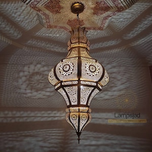 Large Moroccan brass pendant light, Handmade ceiling lampshade Modern chandelier lighting, Moroccan Ceiling Light Fixture, Lampshades Lighti