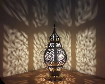 Handmade Moroccan Brass Table Lamp: Marrakesh Night Light