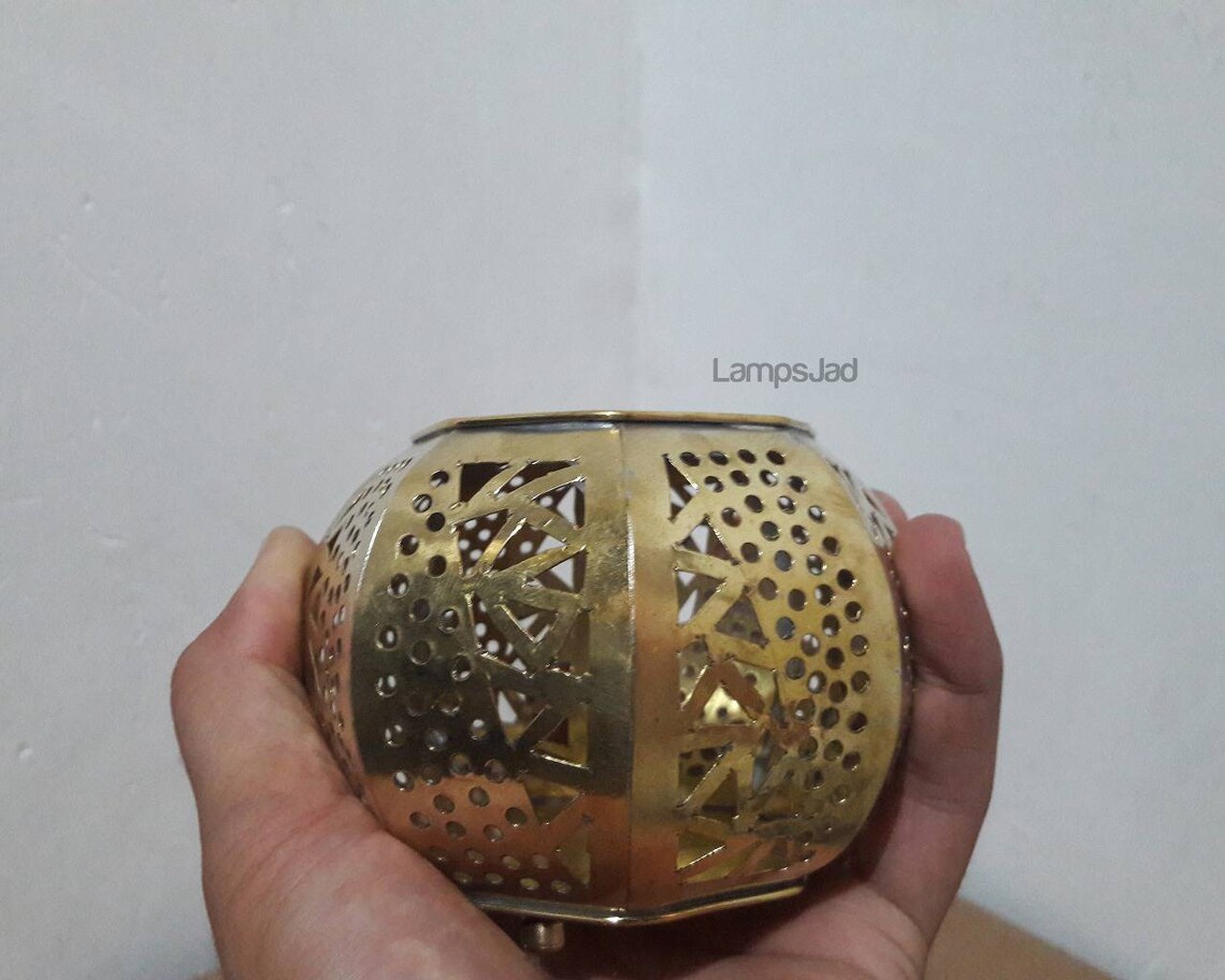 2 Moroccan Candle Holders Copper Brass and Silver Handmade Etsy