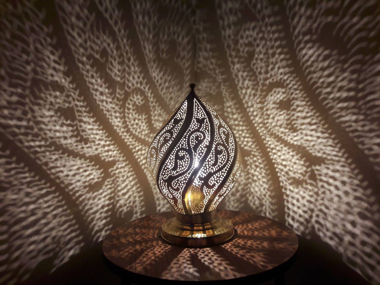 Moroccan Brass Bedside Lamp Infinity lampshade Floor and | Etsy