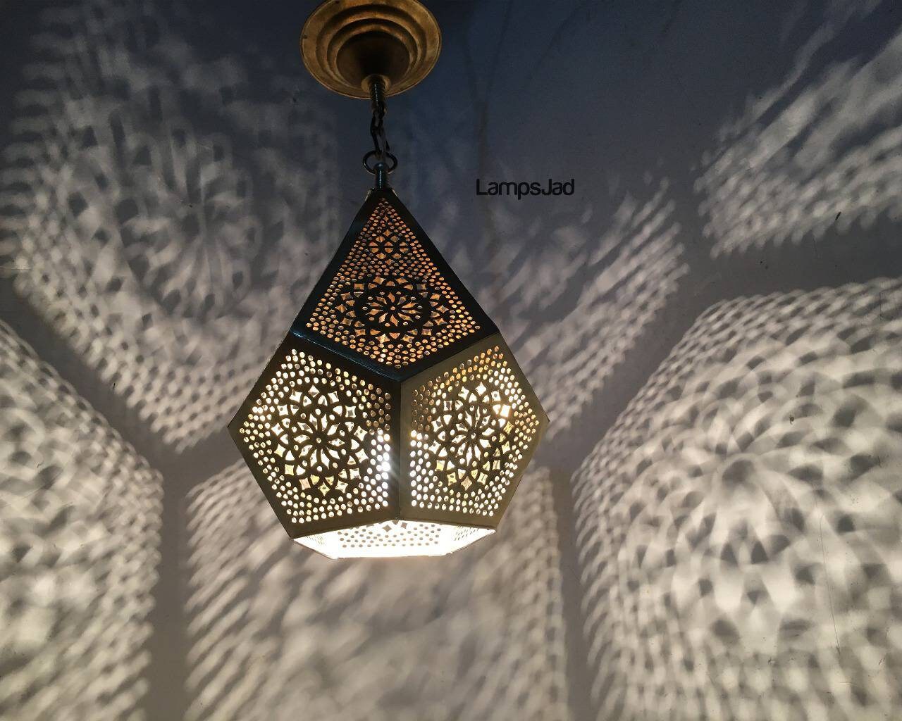 Handmade Moroccan Brass Lampshade Lamp Moorish Copper Brass Etsy