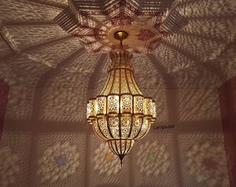 Large Moroccan ceiling Lampshade Lamp, Handmade Pendant Brass Light shade, Moroccan Lampshades, New Home Decor Lighting - Marrakech Lighting