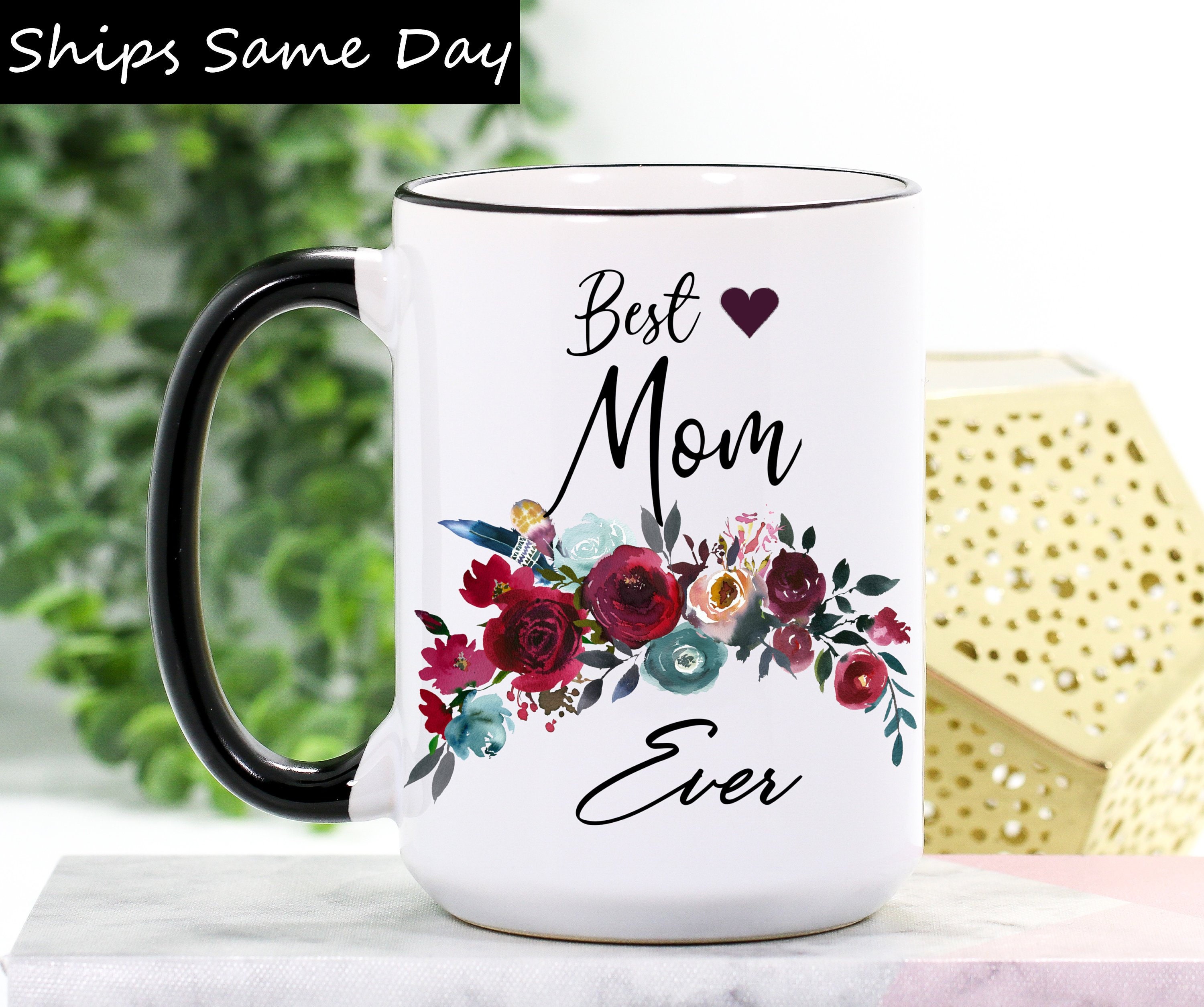 Cute Mom Mug with Spoon Mother's Day Gift Thank You Gift for Mom Mug for Birthday Best Mom Ever Coffee Mug