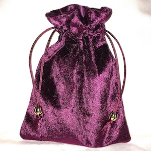 Bolsa para cartas del tarot con forro de satén burdeos o terciopelo aplastado burdeos, bolsa de regalo reutilizable