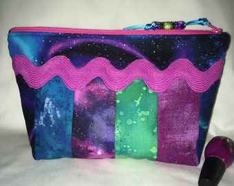 Northern Lights Zippered Makeup Bag, Cosmetic Bag