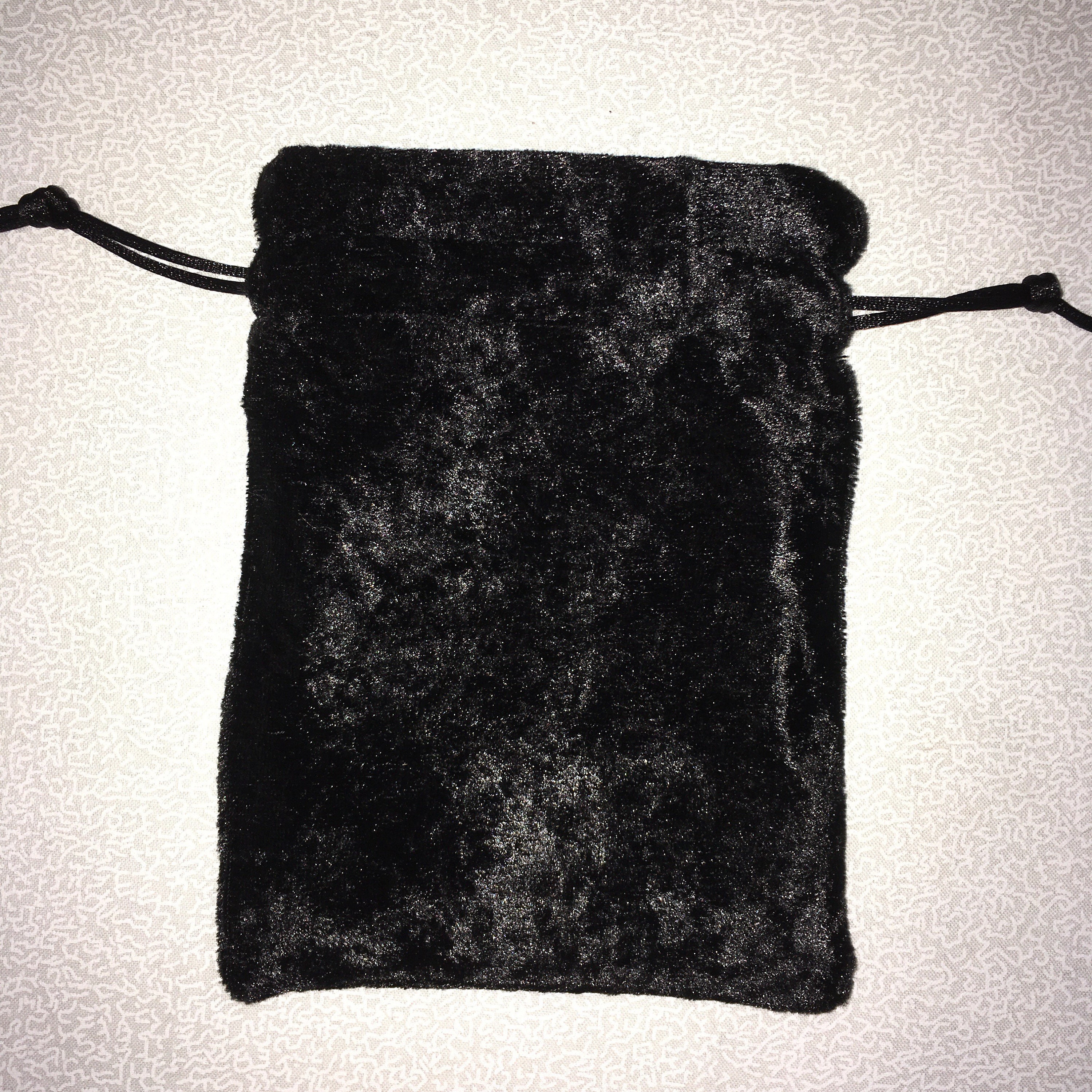 Black Crushed Velvet/black Satin Lining Rune Stones Bag Black Crushed Velvet/black Satin Lining Rune Stones Bag