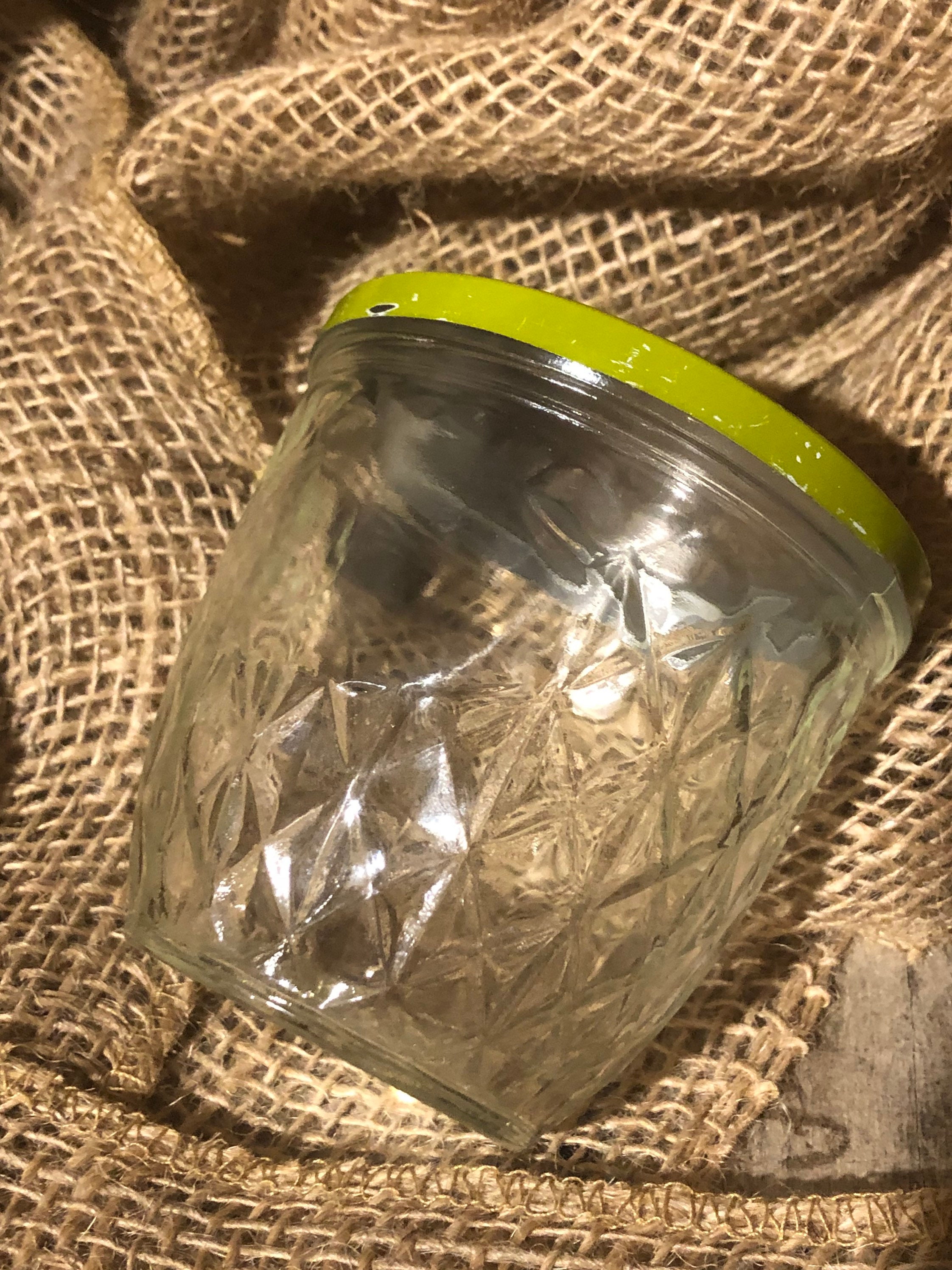 Vintage Ball Quilted Crystal 1/2 Pint Jelly Jar With Pretty Etsy