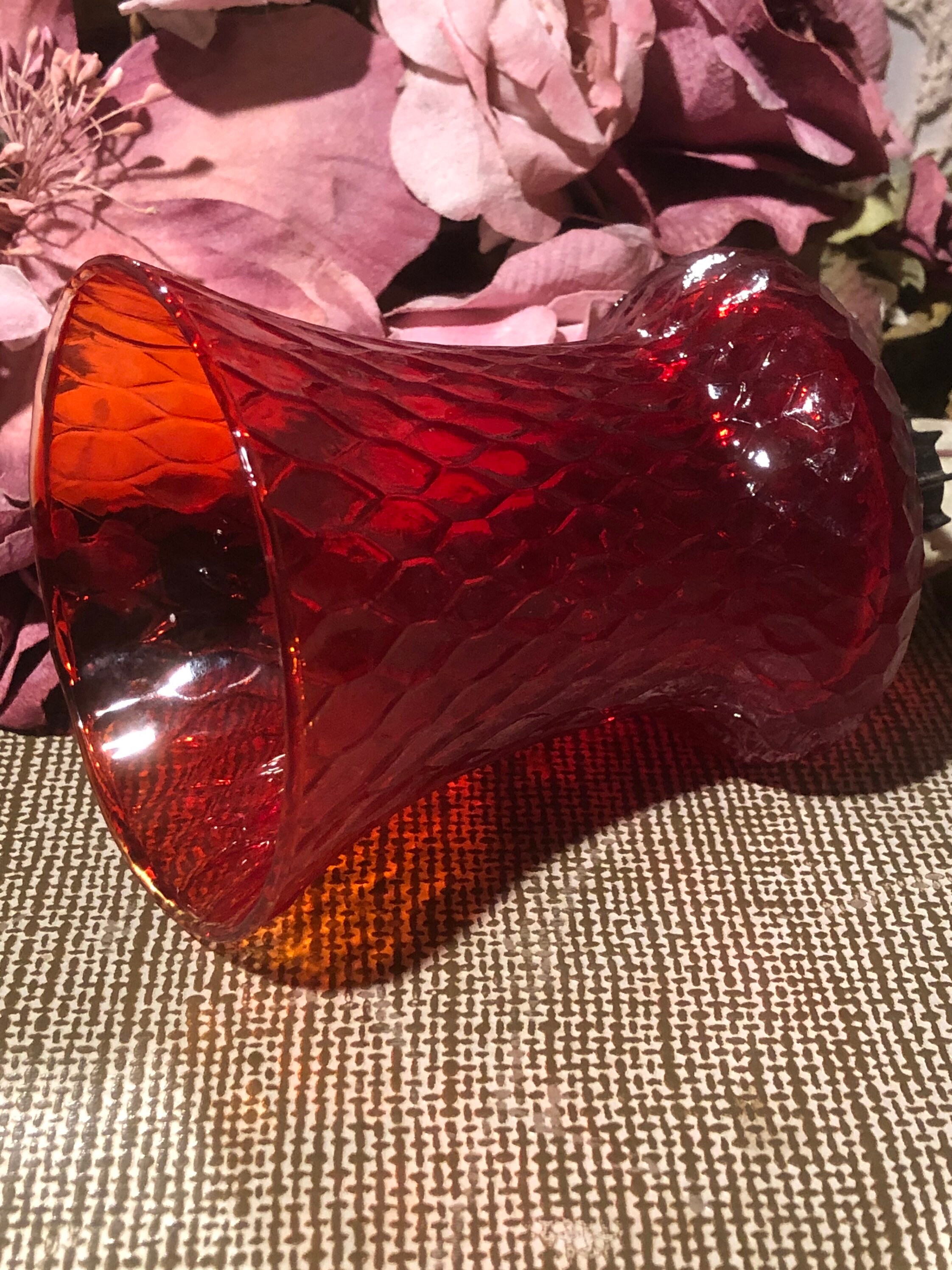 1973 Homco Wall Sconce Candle Holder With Red Glass Insert Etsy