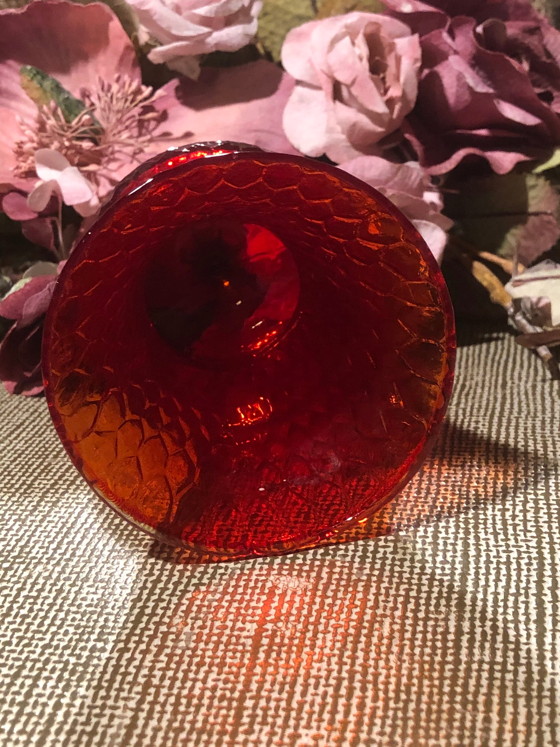 1973 Homco Wall Sconce Candle Holder With Red Glass Insert Etsy