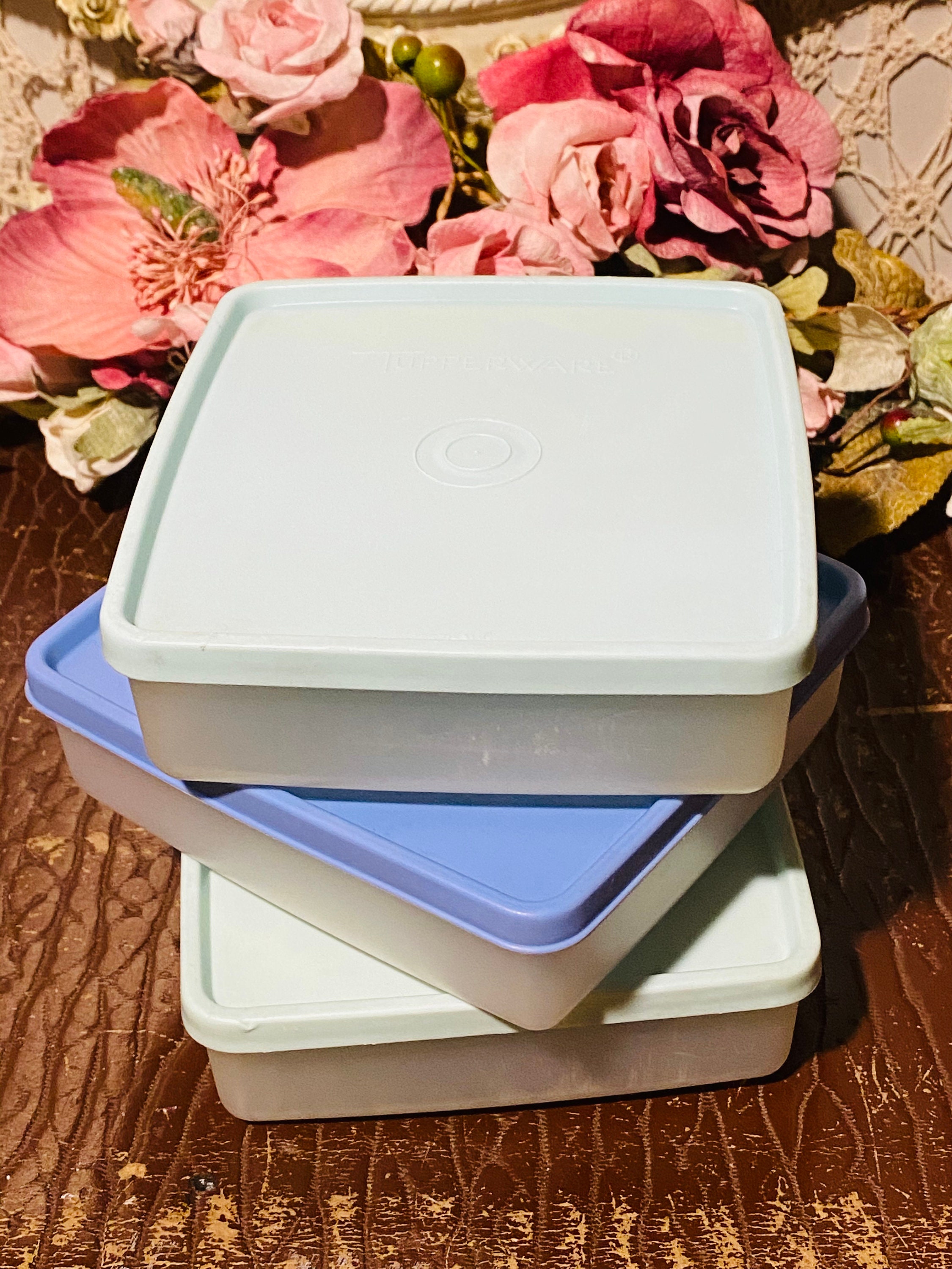 Tupperware 670 Square A Way Sandwich Containers With Lids Set Etsy