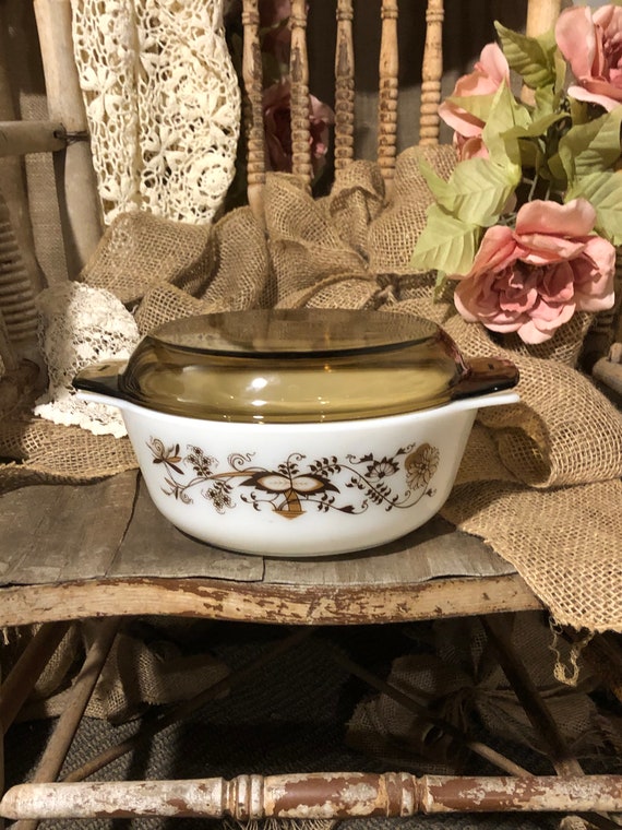 VTG Pyrex England 2 Quart Brown Vine Covered Casserole Dish | Etsy