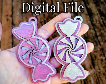 Peppermint ornament SVG, PDF, EPS, christmas ornament svg, candy svg, decoration, holiday svg, svg files, laser cut files, digital download