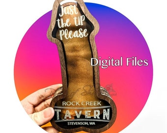 DIGITAL Penis Tip Jar SVG file, adult themed piggy bank, just the tip, dick bank, laser cut files, laser ready, glowforge and other lasers