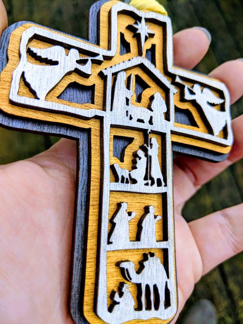 Christian ornament SVG Cross nativity Jesus religious  Etsy