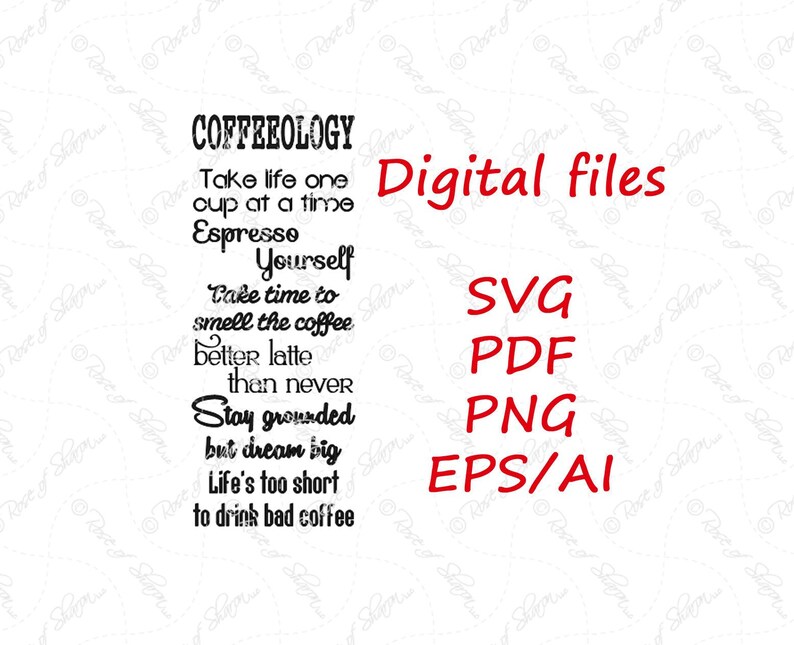 Vector file vinyl cutting svg Coffeeology AI files SVG files Coffee SVG cricut svg digital download Coffee quote pdf file