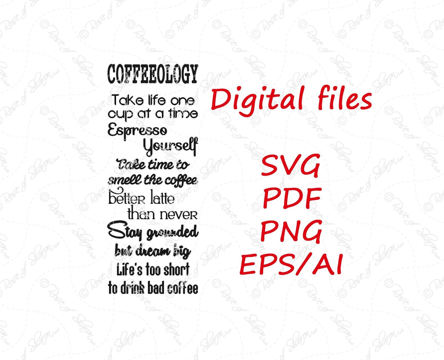 Vector file vinyl cutting svg Coffeeology AI files SVG files Coffee SVG cricut svg digital download Coffee quote pdf file