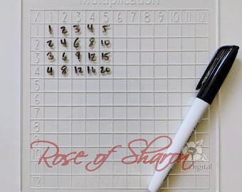 DIGITAL Multiplication table SVG FILE, school, teaching supplies, times table, learn, homeschool, educational, laser cut files, glowforge