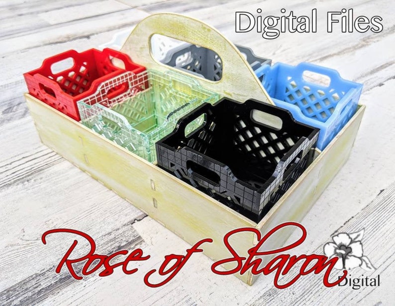 Milk crate AND caddy SVG files set small storage & Etsy