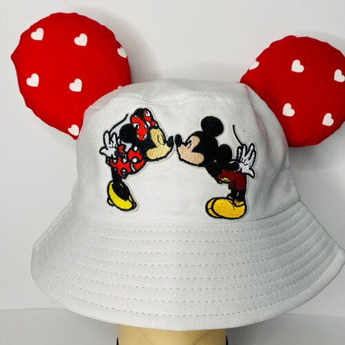 Mickey Bucket Hat With Ears Disney Bucket Hat Mouse Ear Etsy