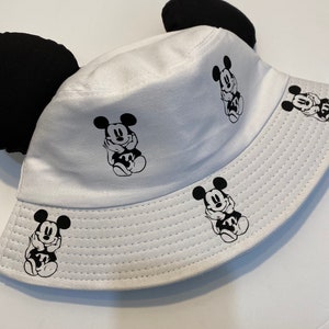 Mikey Mickey Mickey Bucket Hat Adult, Young Adult white with ears