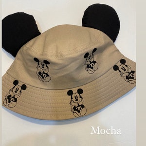 Mikey Mickey Mickey Bucket Hat Adult, Young Adult mocha with ears