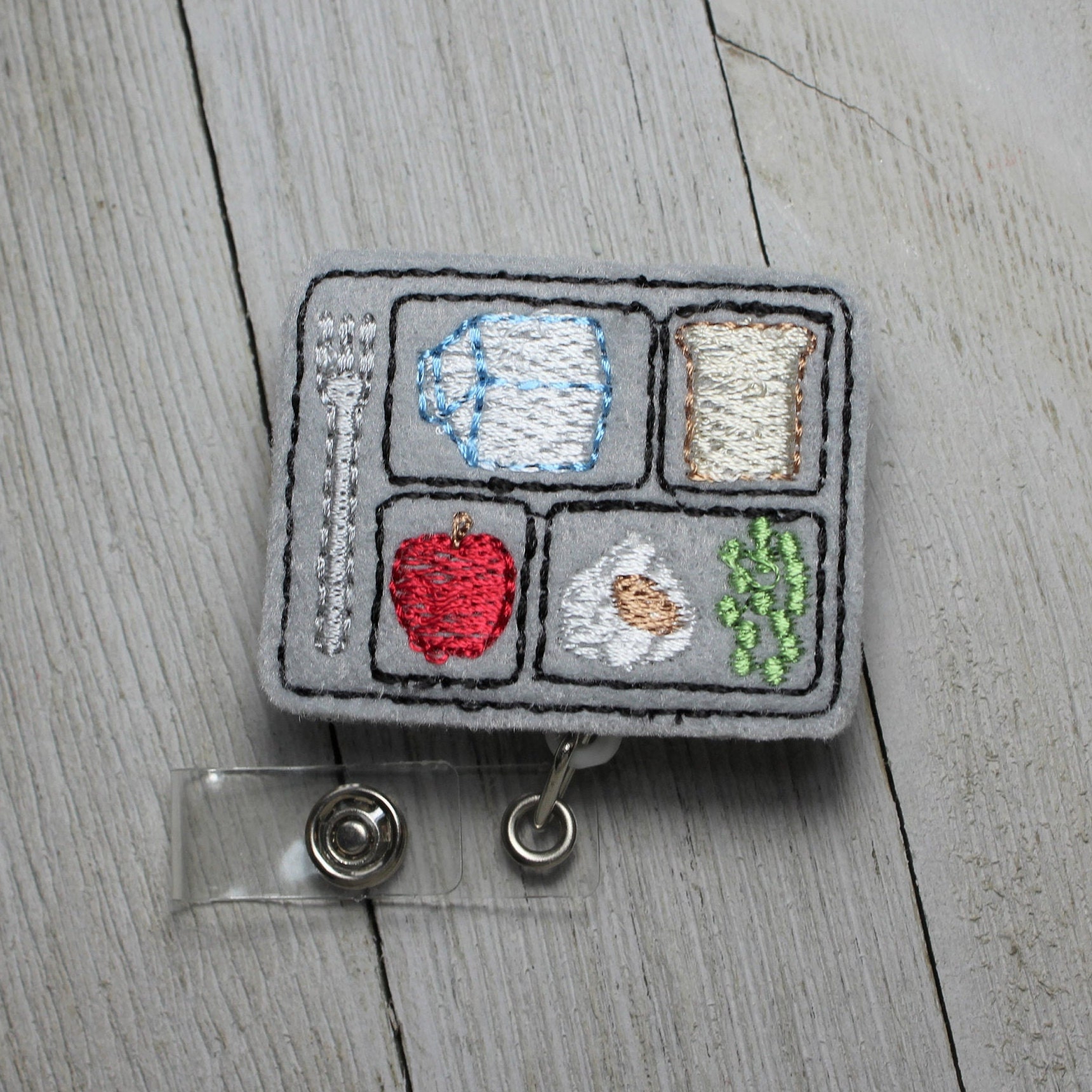 Lunch Tray Badge Holder With Retractable Reel School Lunch Etsy