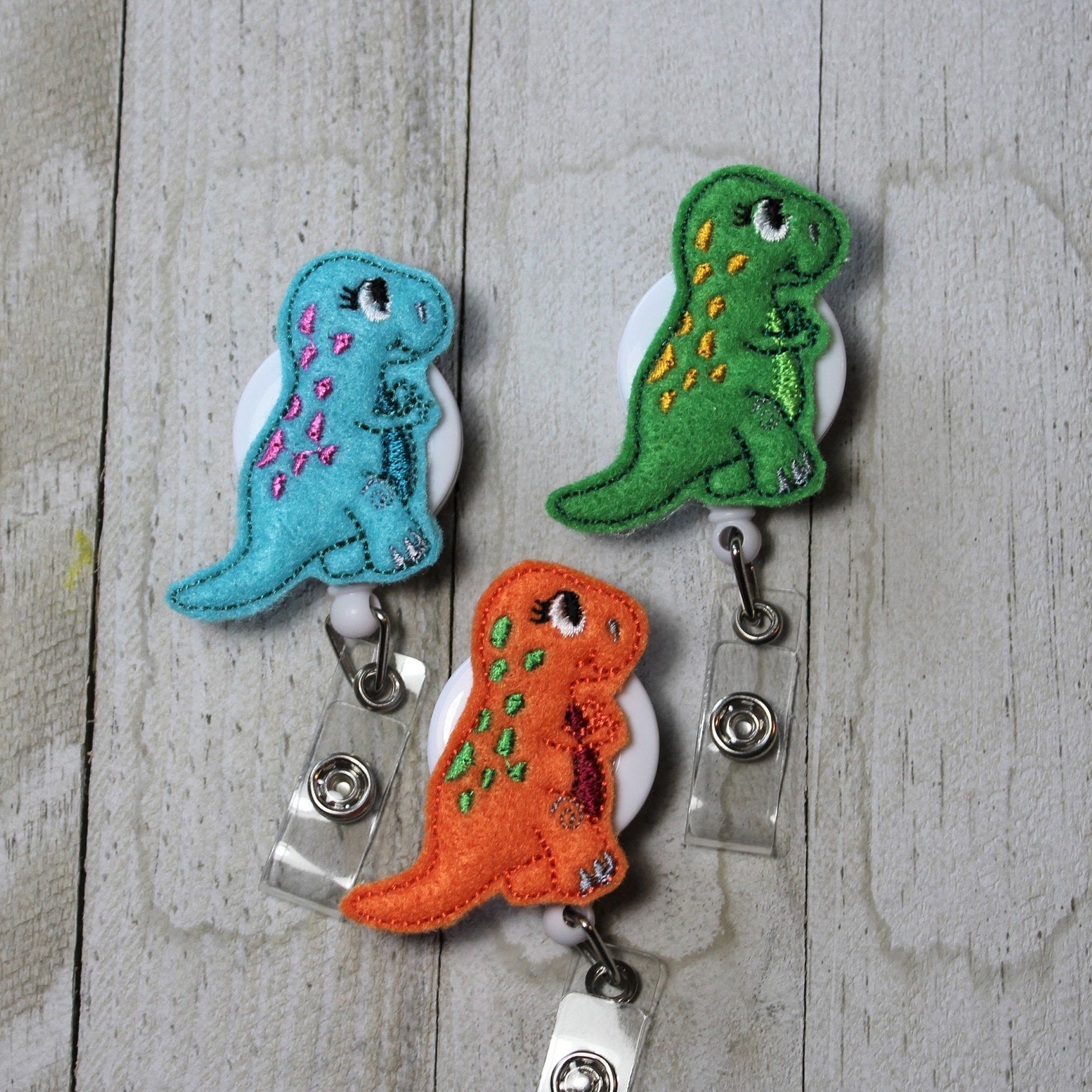 T-Rex retractable badge holder, dinosaur badge holder