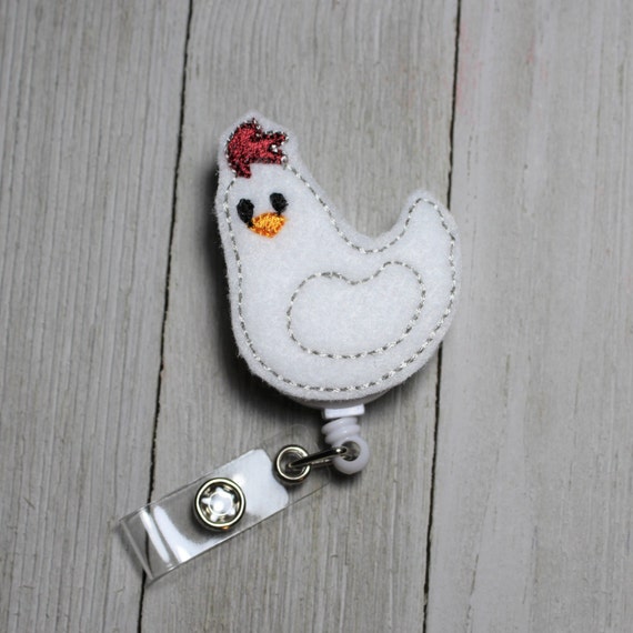  Roast Chicken Hen Farm Print Retractable Badge Holder