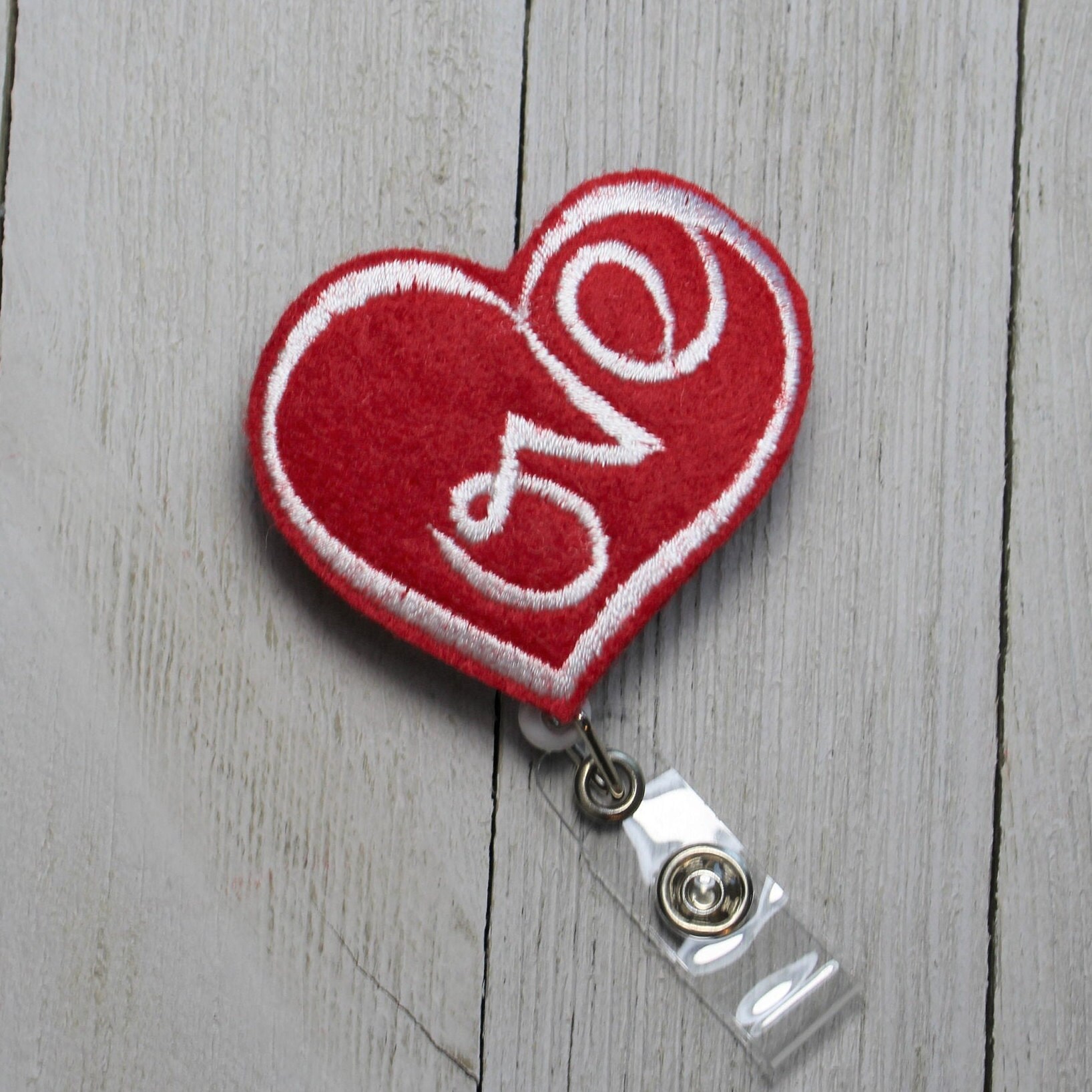 Heart badge holder