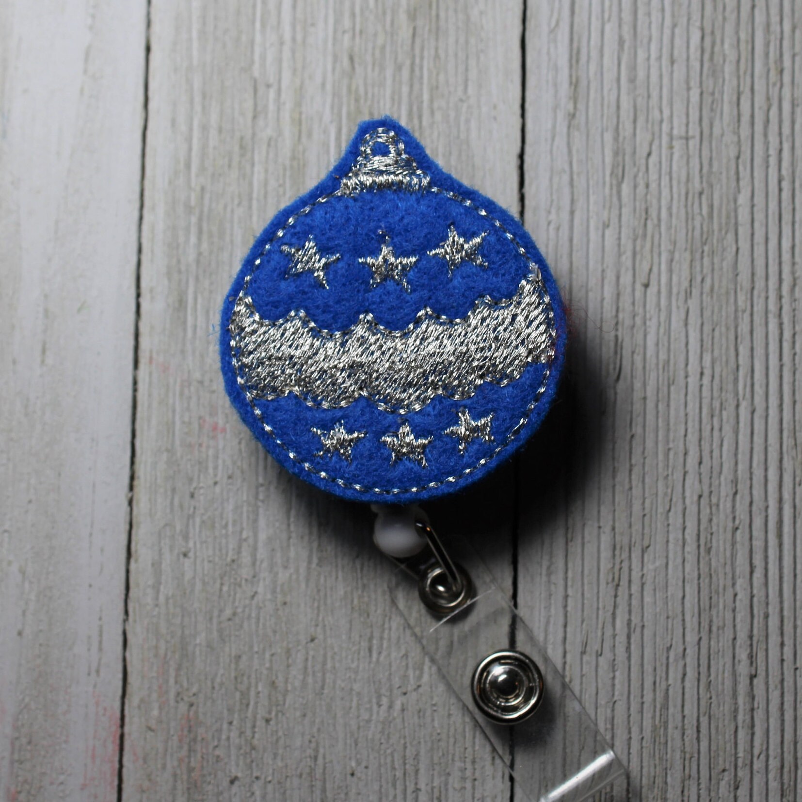 Christmas Retractable ID Felt Badge Holder, Name Badge Holder Nursing
