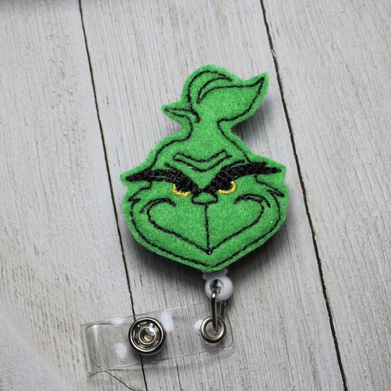 Buy Christmas Badge Holder With Retractable Reel, Green Monster Badge Holder,  Winter Badge, Christmas Felt Badge, Online in India 