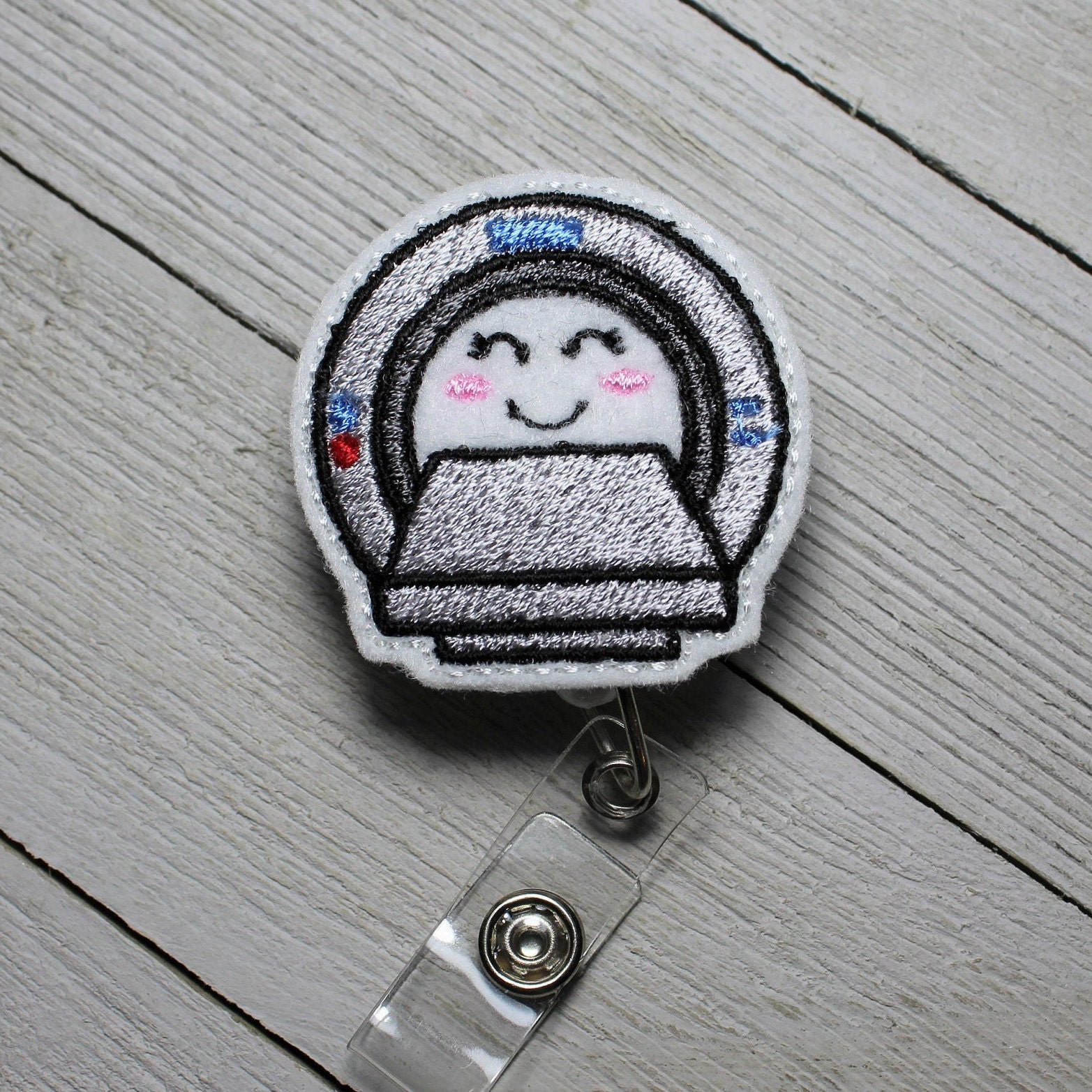 MRI badge holder with retractable reel, Medical badge holder