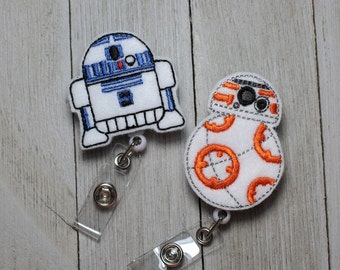 Star Robot badge holder, blue robot Badge, BB Badge, R2 feltie, BB feltie, wars badge holder