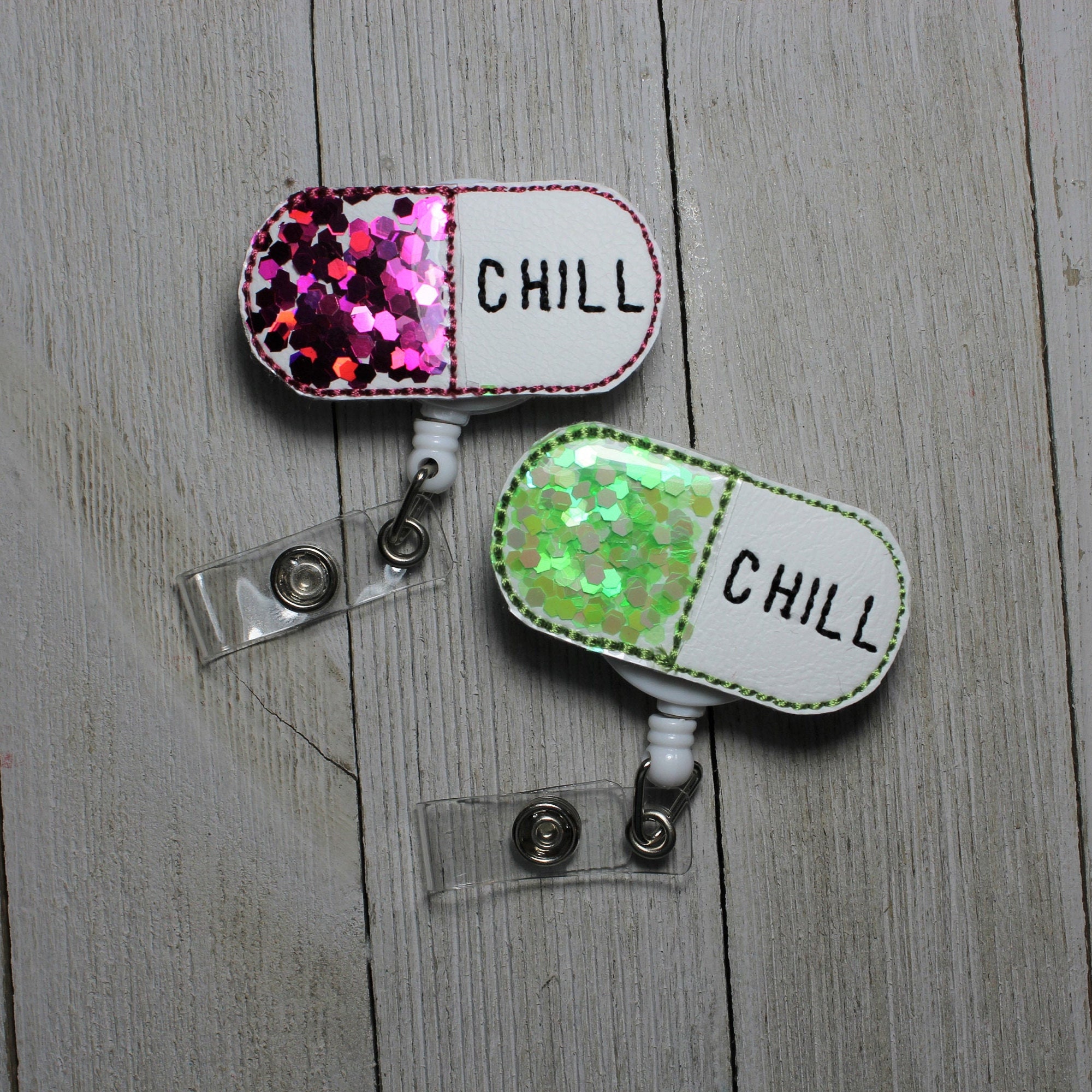 Chill Pill Badge Holder With Retractable Reel, Chill Pill Badge