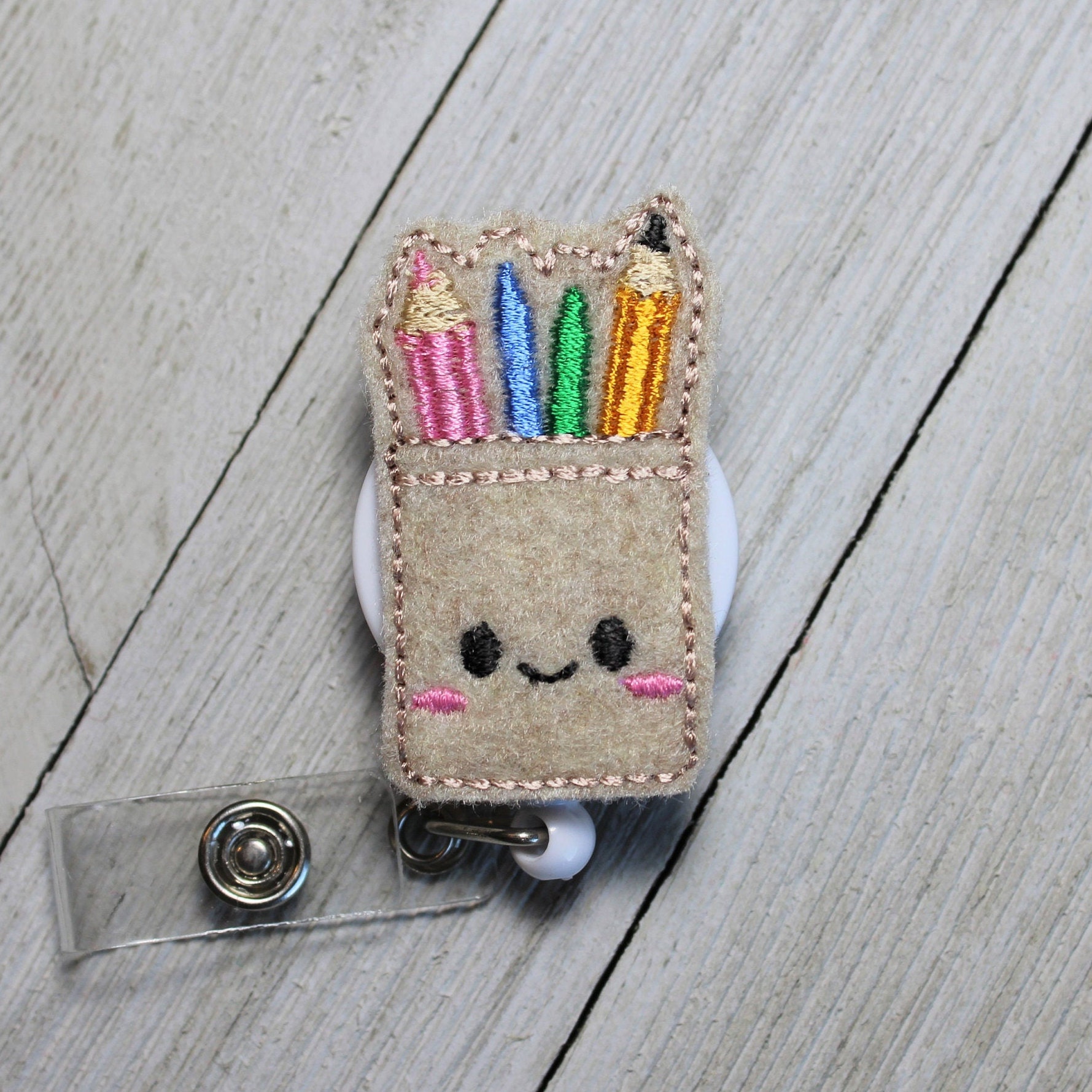 Pencil Jar ID badge holder