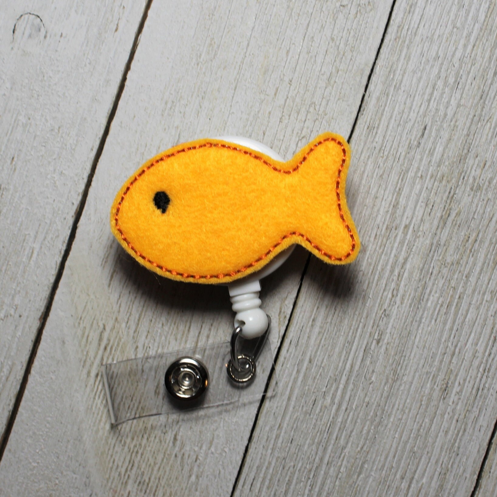  Amabro Fish Scales ID Badge Holder with Retractable
