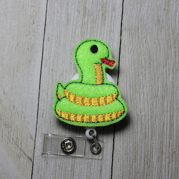 Buy Snake Badge Holder With Retractable Reel, Reptile Badge, Green Snake  ID, Snake Feltie, Snake Felt Badge Online in India 