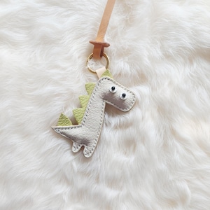 Leather Bag Charm~Dinosaur Genuine Cow Leather keychain, #24090401