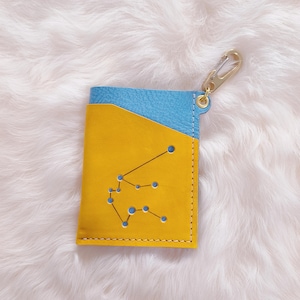 Cartera minimalista de 3 bolsillos, tarjetero, tarjetero, piel auténtica, Zodiac, n.° 24102101