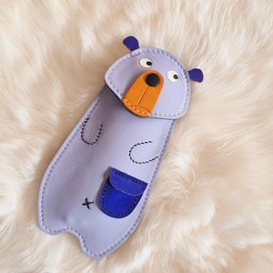 Pen Sleeves,Genuine Cow Leather,Pen Holder,Pouch hold up to 3-4 pens Bear 23122601