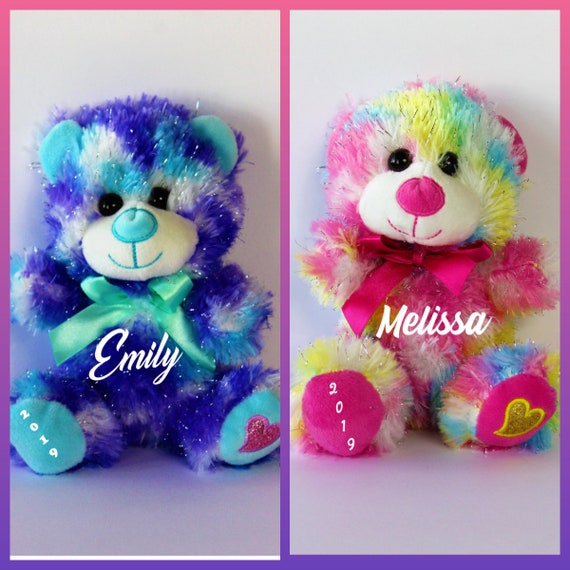 multicolor teddy bear