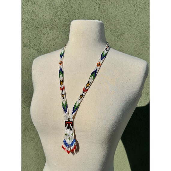 Vintage 1960s Native American Beaded Necklace With Fringe - Etsy