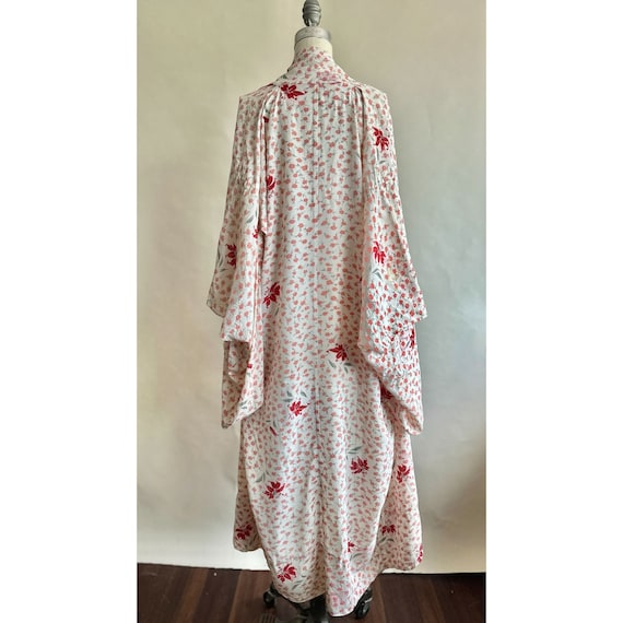 Vintage 1970s Silk Kimono In Red And Cream With L… - image 7