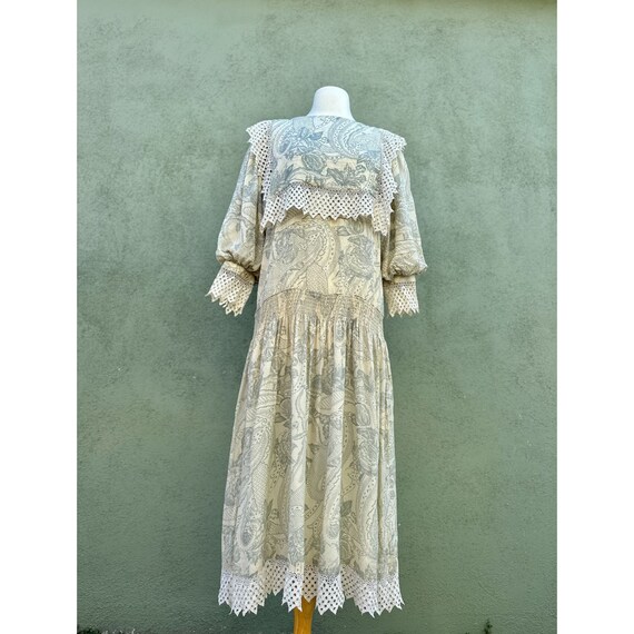 Vintage 1980s Does 1800s Nicole Miller Short Slee… - image 3