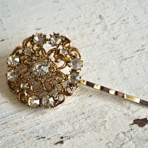 Vintage Rhinestone Hair Pin / Hair Jewelry / Updo Jewelry / Hair Accessories / Hair Rhinestones / 60s Hair Accessories